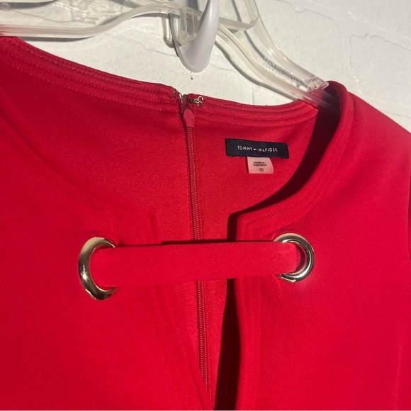 Womens Tommy Hilfiger Scuba Crepe Grommet Top Pocket Dress Mini Dress Size 10 - Picture 4 of 6